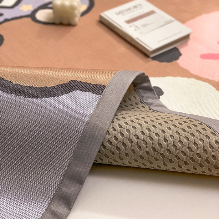 91家纺网 家纺一手货源 找家纺 慕尚家纺2022新款全面升级宽边大版数码冰丝席凉席 小熊少女