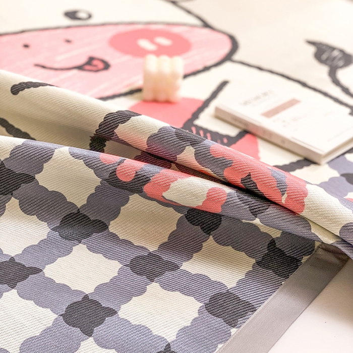 91家纺网 家纺一手货源 找家纺 慕尚家纺2025新款全棉升级宽边大版数码冰丝席凉席 顽皮小牛