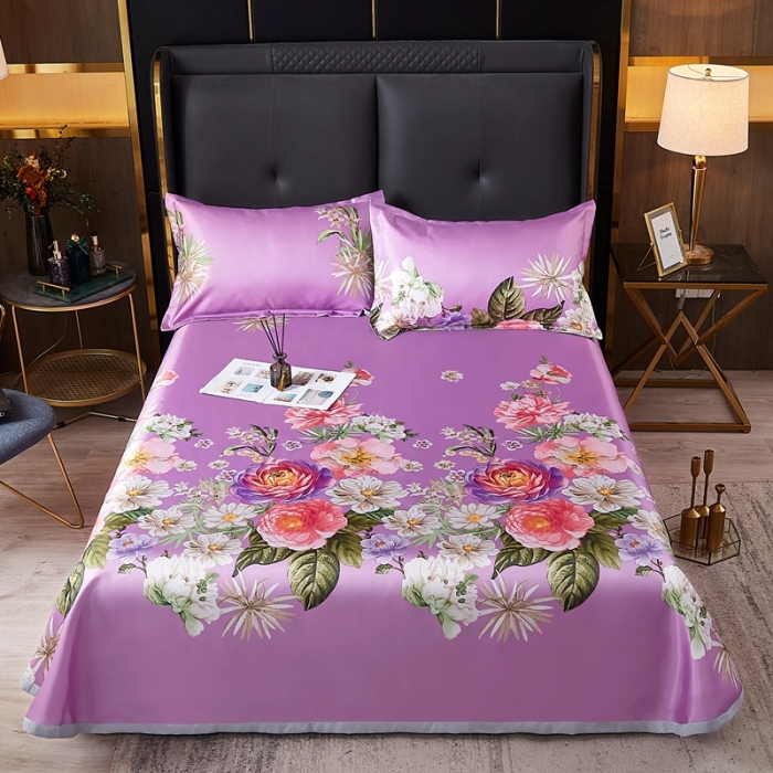 91家纺网 家纺一手货源 找家纺 昊川 2021新款冰丝凉席三件套 姹紫嫣红