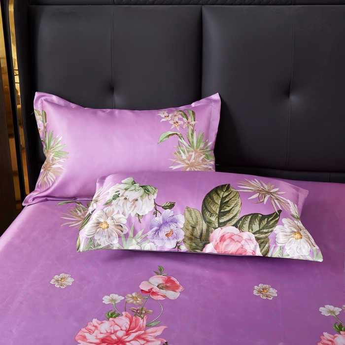 91家纺网 家纺一手货源 找家纺 昊川 2021新款冰丝凉席三件套 姹紫嫣红