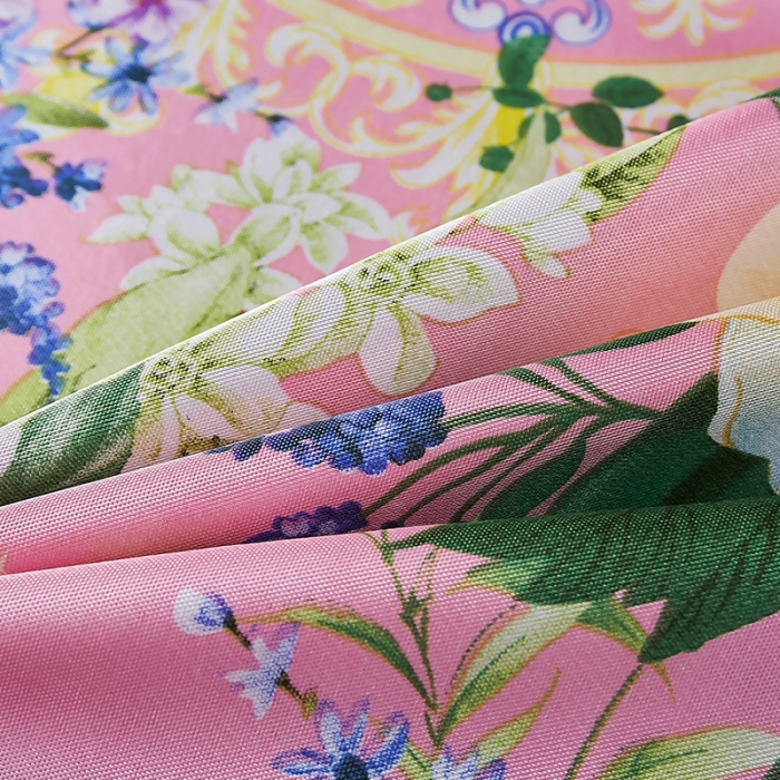 91家纺网 家纺一手货源 找家纺 昊川 2021新款冰丝凉席三件套 春色满园-粉