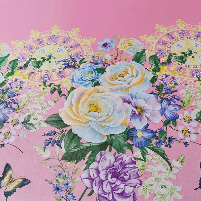 91家纺网 家纺一手货源 找家纺 昊川 2021新款冰丝凉席三件套 春色满园-粉