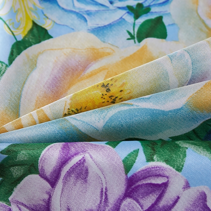 91家纺网 家纺一手货源 找家纺 昊川 2021新款冰丝凉席三件套 春色满园-蓝