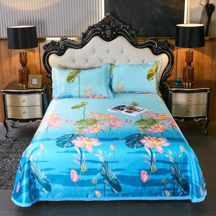 91家纺网 家纺一手货源 找家纺 昊川 2021新款冰丝凉席三件套 荷塘月色