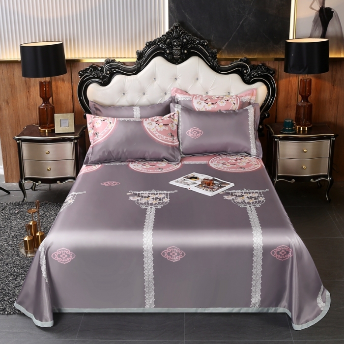 91家纺网 家纺一手货源 找家纺 昊川 2021新款冰丝凉席三件套 花艺