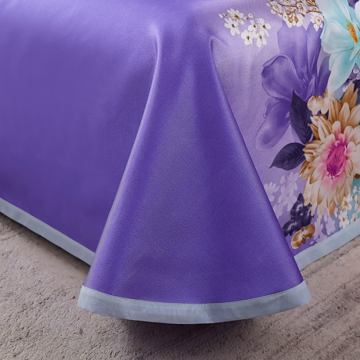 91家纺网 家纺一手货源 找家纺 昊川 2021新款冰丝凉席三件套 花韵