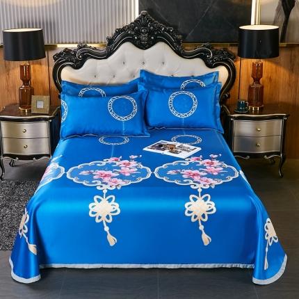 91家纺网 家纺一手货源 找家纺 昊川 2021新款冰丝凉席三件套 岁月静好-宝兰