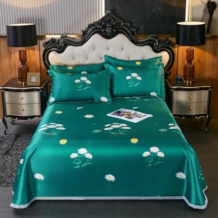 91家纺网 家纺一手货源 找家纺 昊川 2021新款冰丝凉席三件套 欣欣向荣-绿