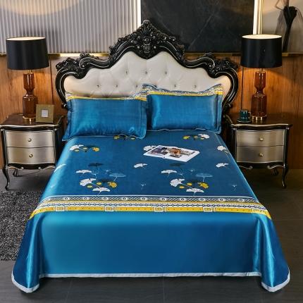 91家纺网 家纺一手货源 找家纺 昊川 2021新款冰丝凉席三件套 银杏