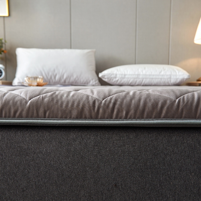 91家纺网 家纺一手货源 找家纺 亿丁点 2021新款全棉大豆纤维大床垫 全棉大豆纤维灰色