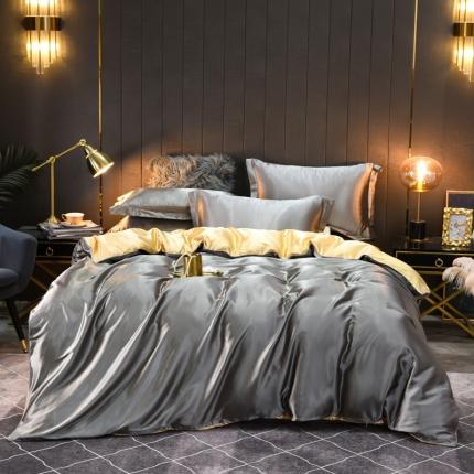 91家纺网 家纺一手货源 找家纺 （总）2024夏季款高端轻奢水洗真丝四件套丝滑裸睡丝绸纯色天丝系列