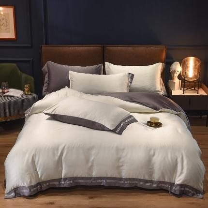 91家纺网 家纺一手货源 找家纺 狂想家 2025新款水洗真丝刺绣四件套唯爱 高级白