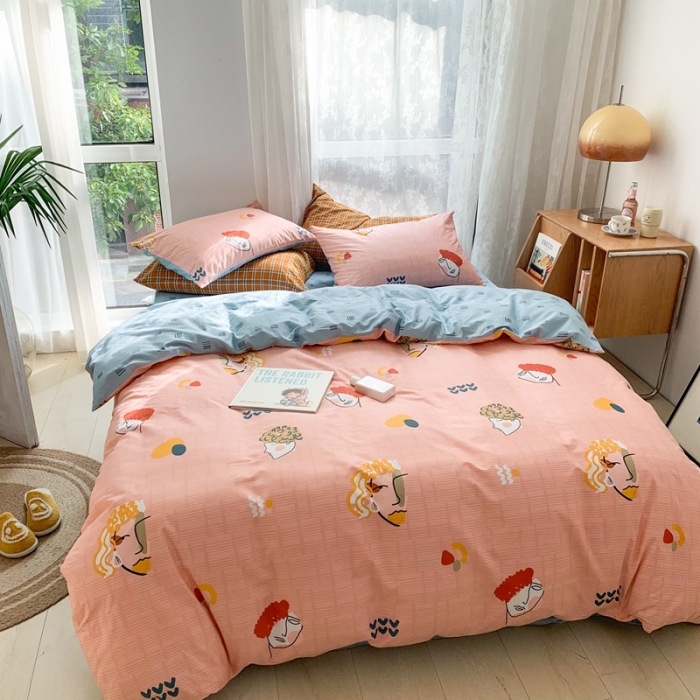 91家纺网 家纺一手货源 找家纺 时年家纺 2021新款13372全棉小可爱四件套 毕加索