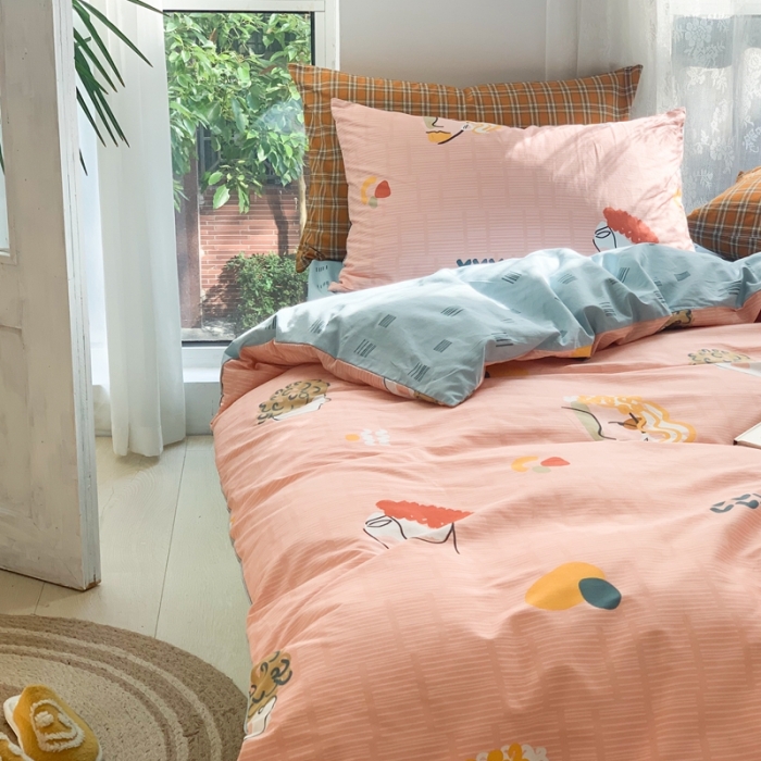 91家纺网 家纺一手货源 找家纺 时年家纺 2021新款13372全棉小可爱四件套 毕加索