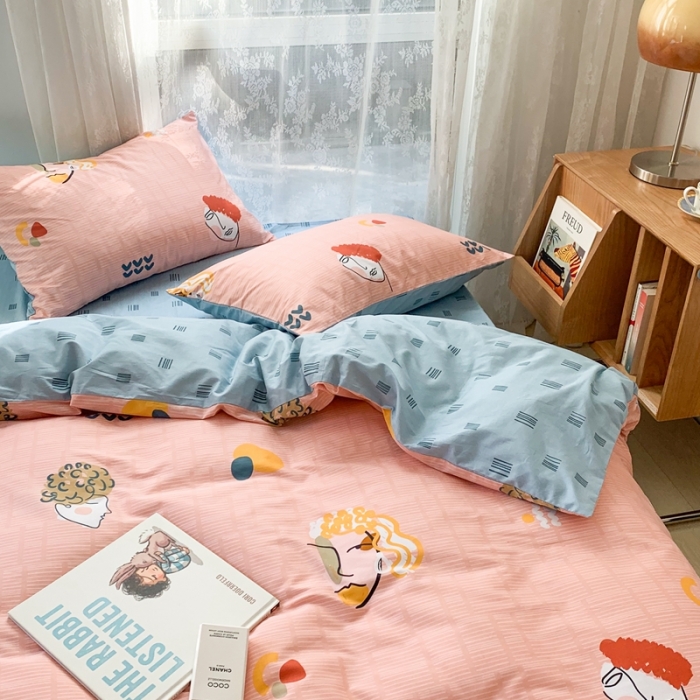 91家纺网 家纺一手货源 找家纺 时年家纺 2021新款13372全棉小可爱四件套 毕加索