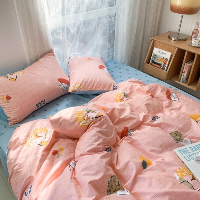 91家纺网 家纺一手货源 找家纺 时年家纺 2021新款13372全棉小可爱四件套 毕加索