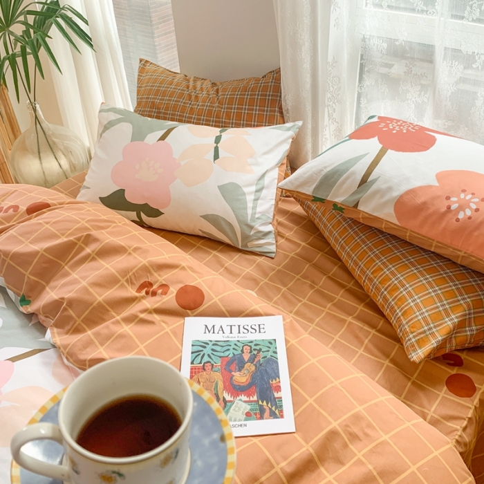 91家纺网 家纺一手货源 找家纺 时年家纺 2021新款13372全棉小可爱四件套 风花旅