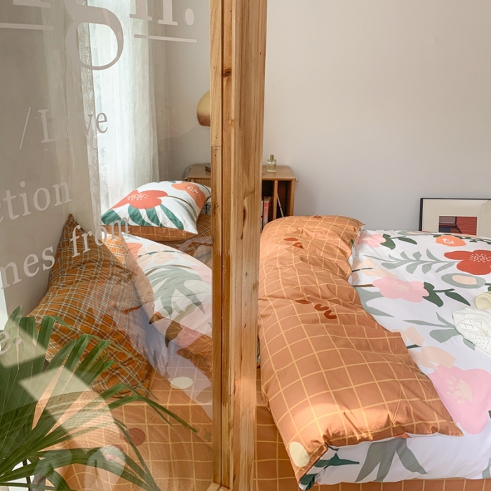 91家纺网 家纺一手货源 找家纺 时年家纺 2021新款13372全棉小可爱四件套 风花旅