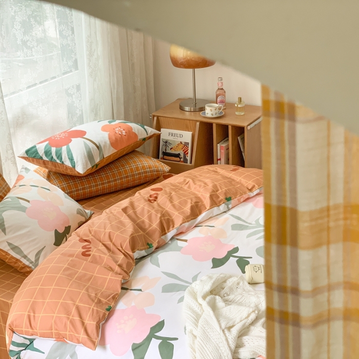 91家纺网 家纺一手货源 找家纺 时年家纺 2021新款13372全棉小可爱四件套 风花旅