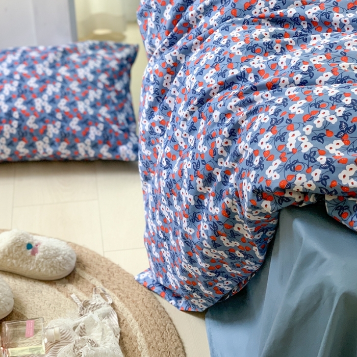 91家纺网 家纺一手货源 找家纺 时年家纺 2021新款13372全棉小可爱四件套 花果