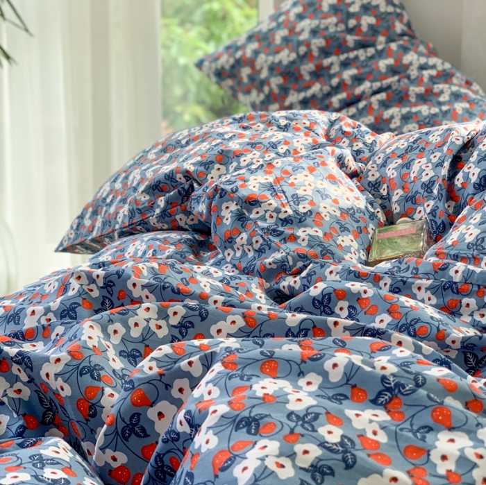 91家纺网 家纺一手货源 找家纺 时年家纺 2021新款13372全棉小可爱四件套 花果