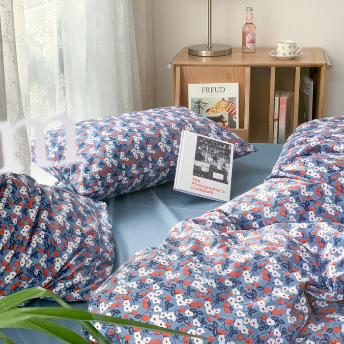 91家纺网 家纺一手货源 找家纺 时年家纺 2021新款13372全棉小可爱四件套 花果