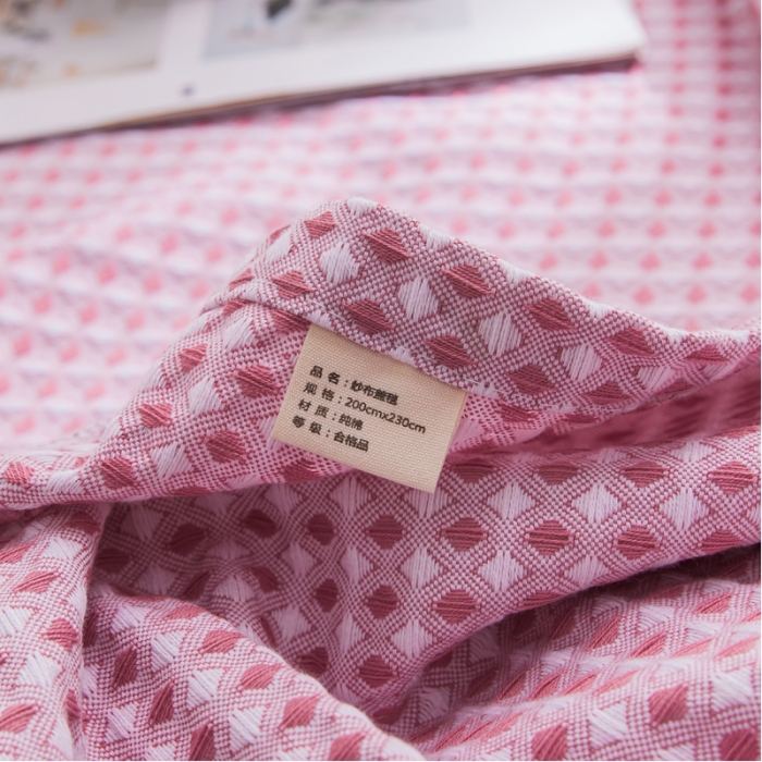 91家纺网 家纺一手货源 找家纺 （总）朴尔 2021新款华夫格全棉纱布线毯毛巾被