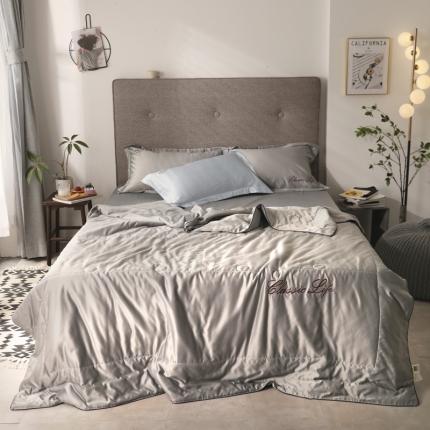 91家纺网 家纺一手货源 找家纺 （总）梦镜家纺 2025新款纯色刺绣花轻奢水洗真丝夏被