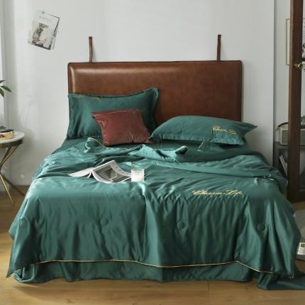 91家纺网 家纺一手货源 找家纺 （总）梦镜家纺 2025新款纯色刺绣花轻奢水洗真丝夏被