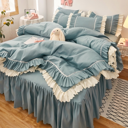 91家纺网 家纺一手货源 找家纺 （总）2025新款莉莉安流年系列床裙三件套四件套韩版四件套