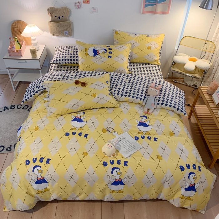 91家纺网 家纺一手货源 找家纺 澳萝拉 2021新款印花全棉四件套 不二鸭