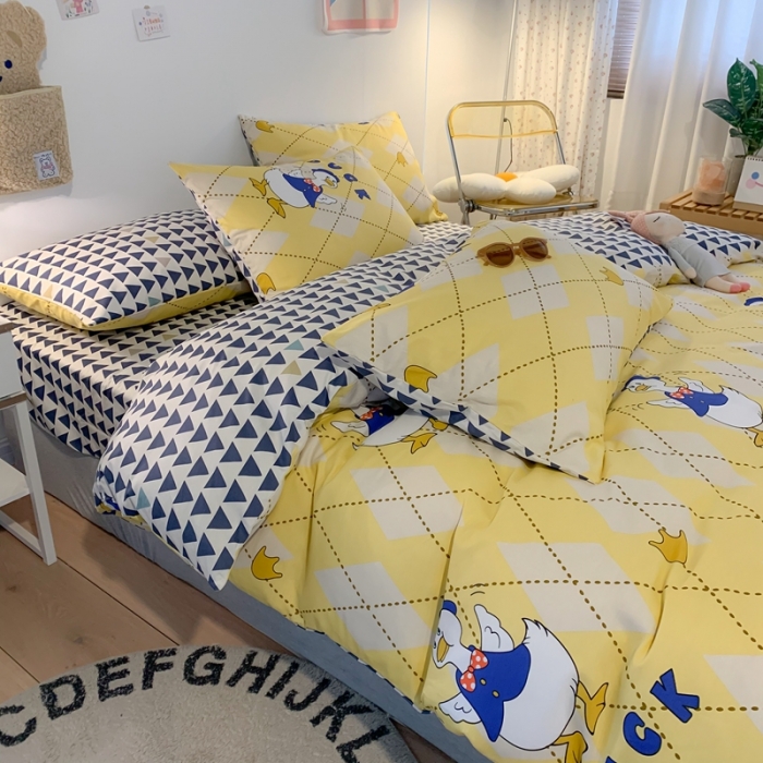 91家纺网 家纺一手货源 找家纺 澳萝拉 2021新款印花全棉四件套 不二鸭