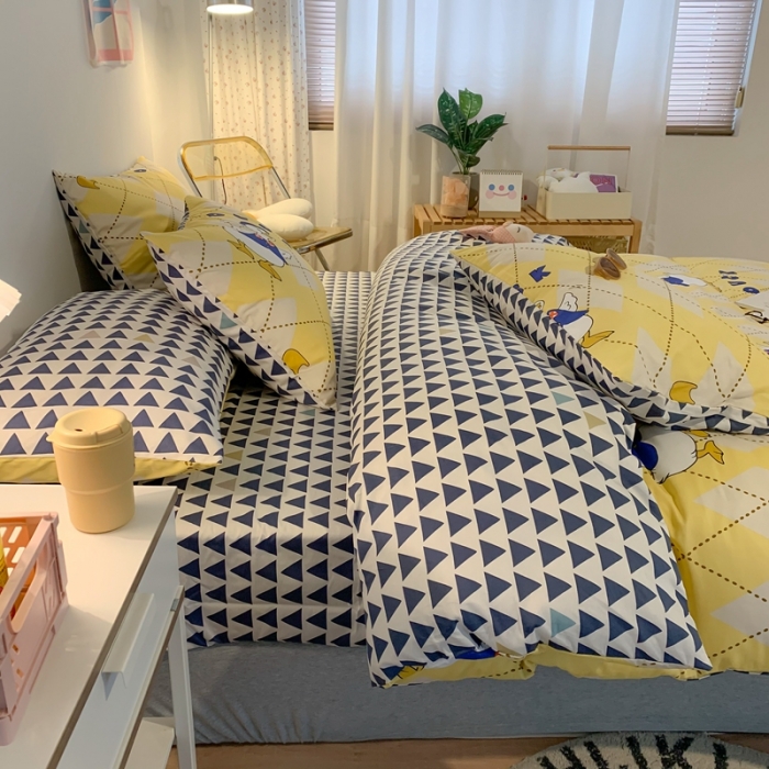 91家纺网 家纺一手货源 找家纺 澳萝拉 2021新款印花全棉四件套 不二鸭