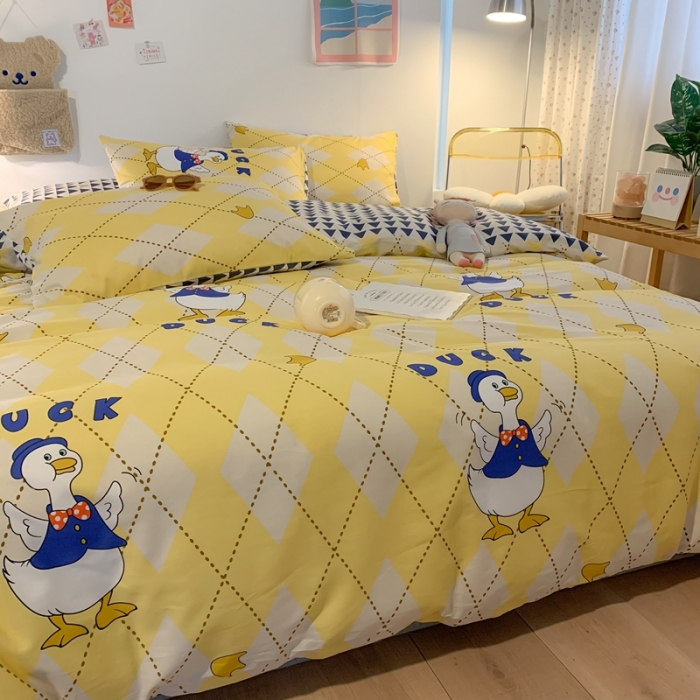 91家纺网 家纺一手货源 找家纺 澳萝拉 2021新款印花全棉四件套 不二鸭