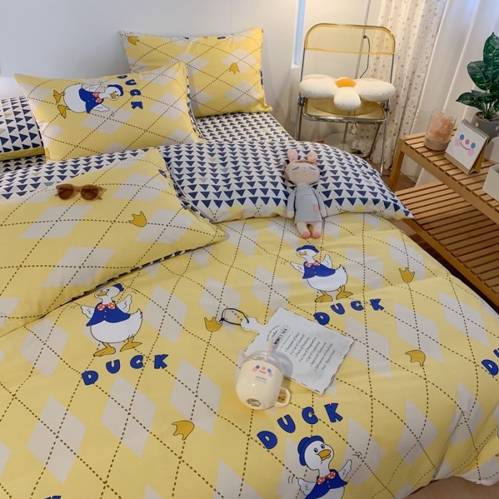 91家纺网 家纺一手货源 找家纺 澳萝拉 2021新款印花全棉四件套 不二鸭