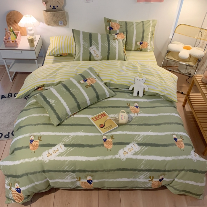 91家纺网 家纺一手货源 找家纺 澳萝拉 2021新款印花全棉四件套帕克