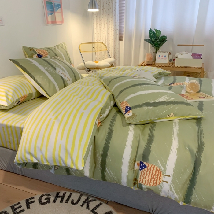 91家纺网 家纺一手货源 找家纺 澳萝拉 2021新款印花全棉四件套帕克