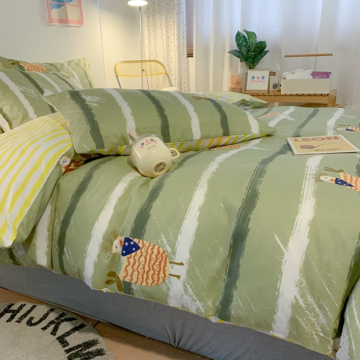 91家纺网 家纺一手货源 找家纺 澳萝拉 2021新款印花全棉四件套帕克