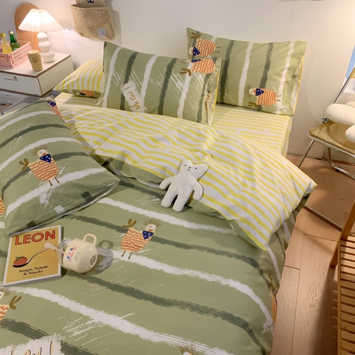 91家纺网 家纺一手货源 找家纺 澳萝拉 2021新款印花全棉四件套帕克