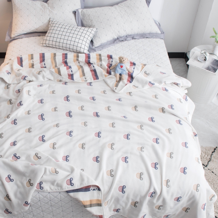 91家纺网 家纺一手货源 找家纺 朴尔 2021新款经典六层纱布全棉毛巾被 快乐米奇