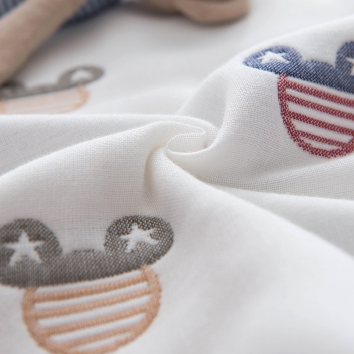 91家纺网 家纺一手货源 找家纺 朴尔 2021新款经典六层纱布全棉毛巾被 快乐米奇