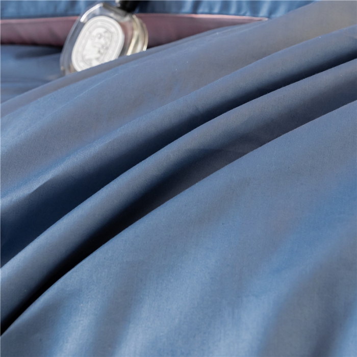 91家纺网 家纺一手货源 找家纺 古吉梦 2024新款水洗棉-S双拼单品床单床笠枕套 宾利蓝