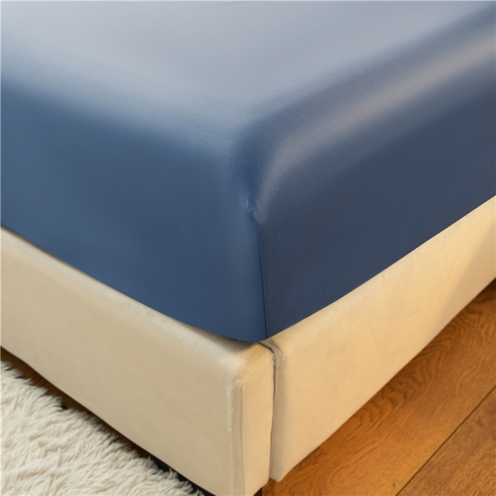 91家纺网 家纺一手货源 找家纺 古吉梦 2024新款水洗棉-S双拼单品床单床笠枕套 宾利蓝