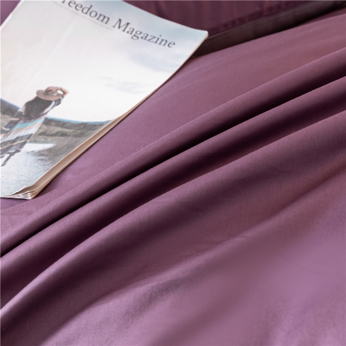 91家纺网 家纺一手货源 找家纺 古吉梦 2024新款水洗棉-S双拼单品床单床笠枕套 帝王紫