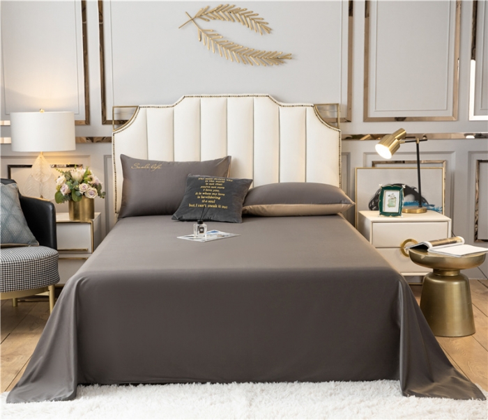 91家纺网 家纺一手货源 找家纺 古吉梦 2024新款水洗棉-S双拼单品床单床笠枕套 高级灰