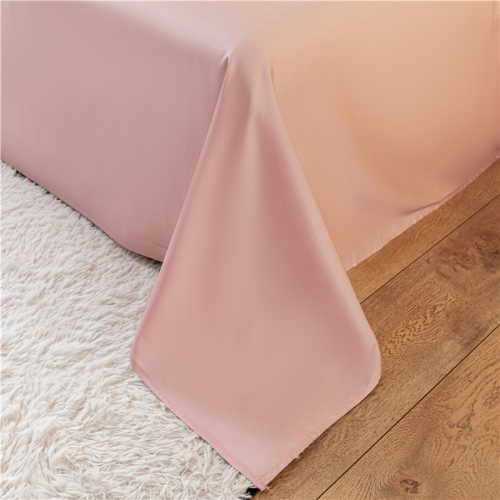 91家纺网 家纺一手货源 找家纺 古吉梦 2024新款水洗棉-S双拼单品床单床笠枕套 藕粉