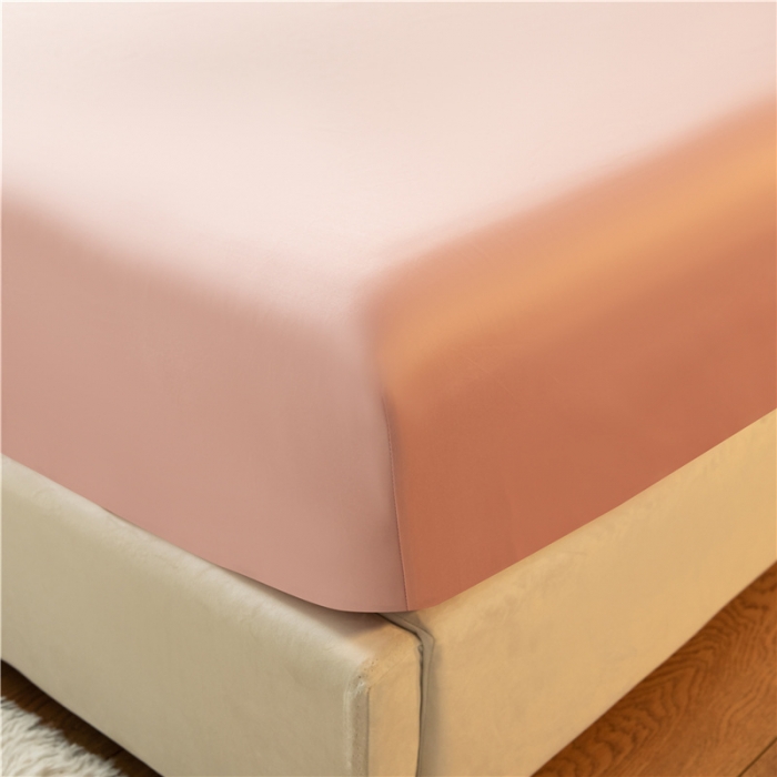 91家纺网 家纺一手货源 找家纺 古吉梦 2024新款水洗棉-S双拼单品床单床笠枕套 藕粉