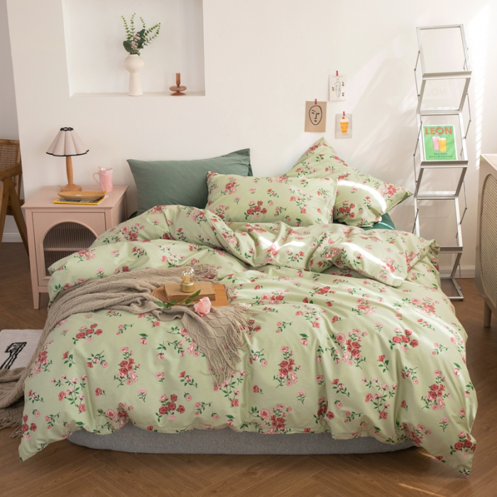 91家纺网 家纺一手货源 找家纺 怡家居 2021新款全棉田园四件套 春婵