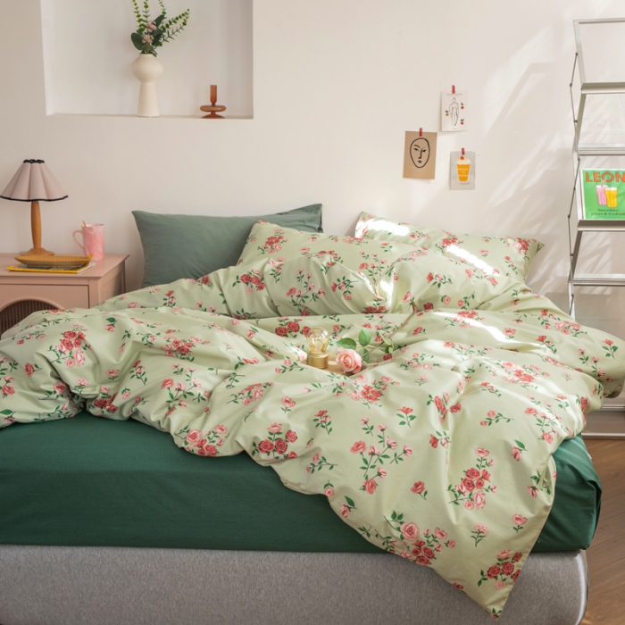 91家纺网 家纺一手货源 找家纺 怡家居 2021新款全棉田园四件套 春婵