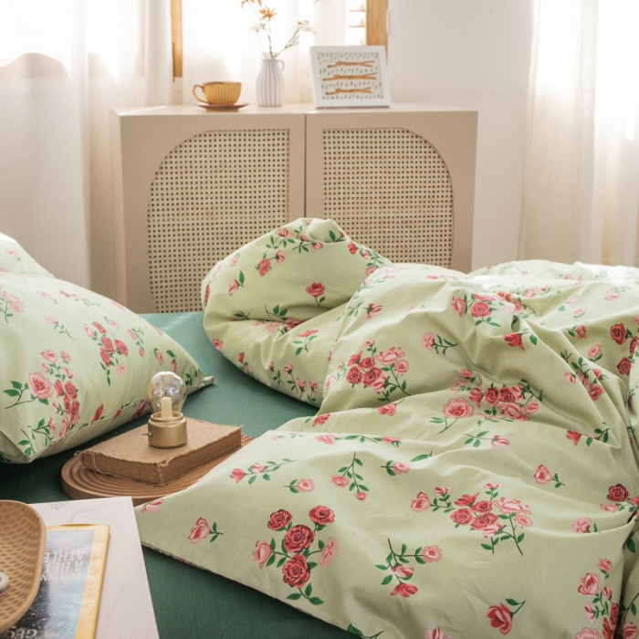 91家纺网 家纺一手货源 找家纺 怡家居 2021新款全棉田园四件套 春婵